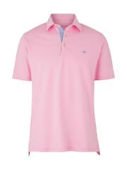 Rosa claro - Camisa polo de manga curta em piquê de algodão clássico da Savile Row Company - Imagem 4 de 5