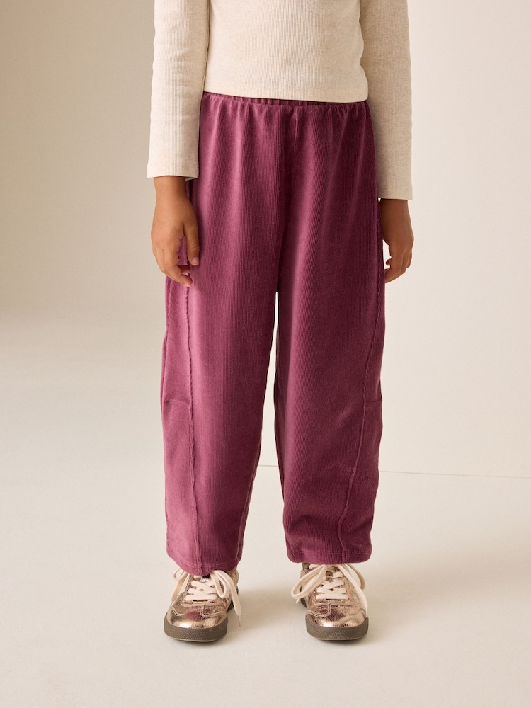 Berry Pink Barrel Jersey Cord Trousers (3-16yrs) - Image 1 of 4 Berry Pink Barrel Jersey Cord Trousers (3-16yrs) - Image 1 of 4