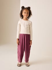 Berry Pink Barrel Jersey Cord Trousers (3-16yrs) - Image 2 of 4