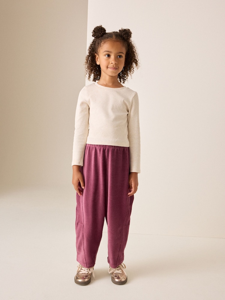 Berry Pink Barrel Jersey Cord Trousers (3-16yrs) - Image 2 of 4 Berry Pink Barrel Jersey Cord Trousers (3-16yrs) - Image 2 of 4
