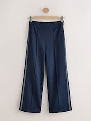 Navy Blue Sparkle Side Stripe Straight Leg Trousers - Image 6 of 8
