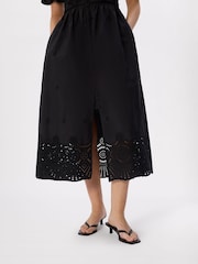 Хлопковое платье с V-образным вырезом и вышивкой ришелье Whistles - Изображение 4 5