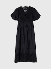 Хлопковое платье с V-образным вырезом и вышивкой ришелье Whistles - Изображение 5 5