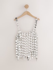 Silver Disco Mirror Sleeveless Top - Image 4 of 6