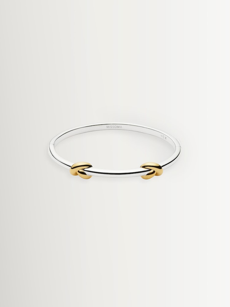 Missoma Silver Tone Lucy Williams Knot Hinged Bangle - Image 1 of 6 Missoma Silver Tone Lucy Williams Knot Hinged Bangle - Image 1 of 6
