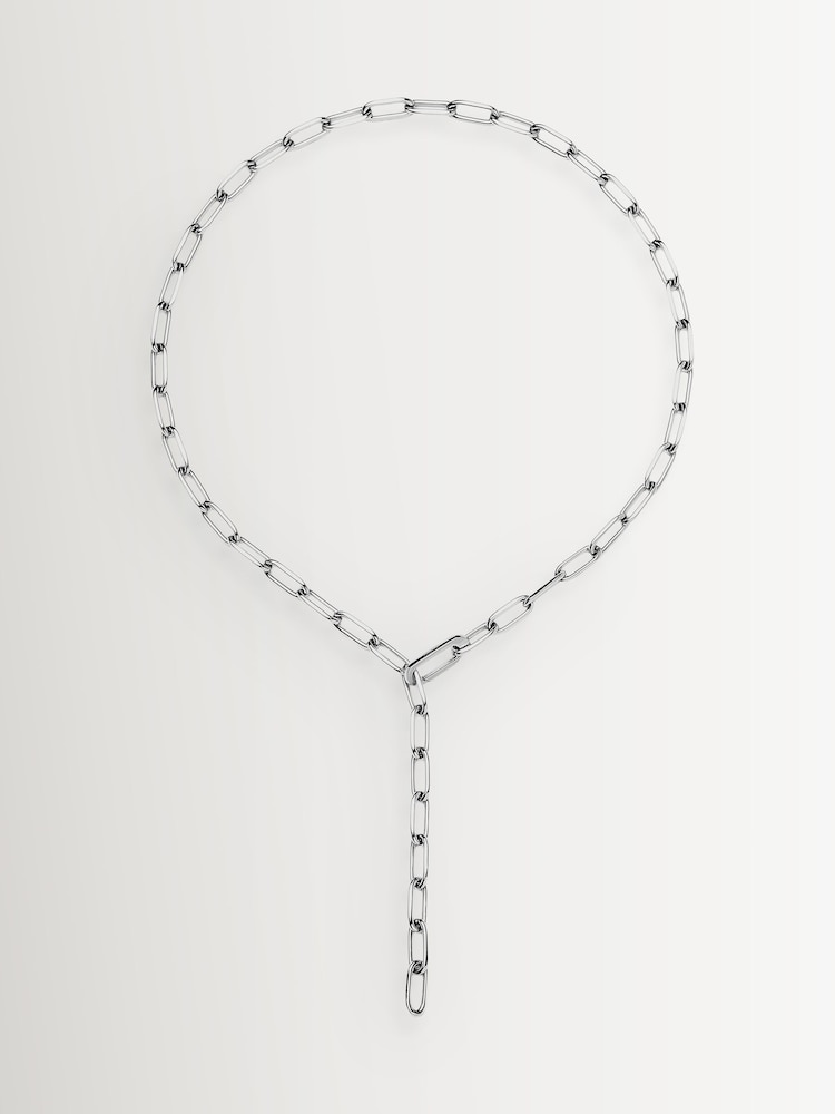 Missoma Silver Tone Classic Paperclip Chain Necklace - Image 2 of 3 Missoma Silver Tone Classic Paperclip Chain Necklace - Image 2 of 3