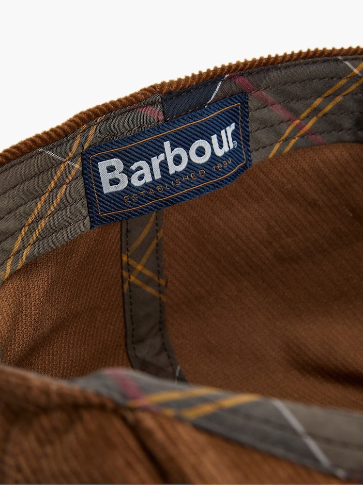 Barbour® Brown Bayfield Cordruoy Flat Cap - Image 8 of 8