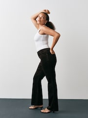 Chocolate Brown Hourglass Cord Bootcut Trousers with Modal - Image 3 of 4