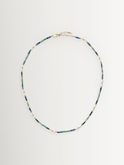 Missoma Gold Beaded Gemstone & Pearl Short Necklace - Image 1 of 3