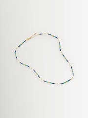 Missoma Gold Beaded Gemstone & Pearl Short Necklace - Image 2 of 3
