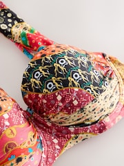 Never Fully Dressed Pink/Orange Mosaic Padded Underwired Bikini Top - Image 2 of 3