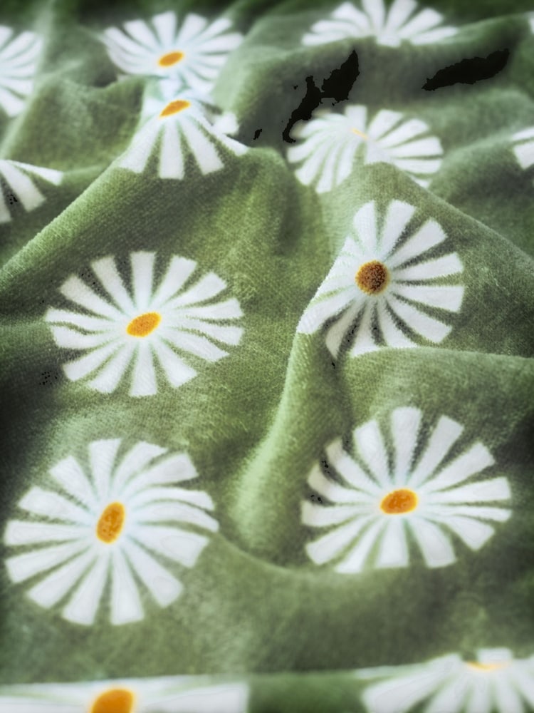 SlowTide Green Sun Dazed Cotton Artistic Beach Towel - Image 6 of 6