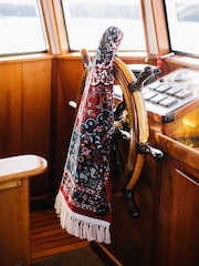 SlowTide Burgundy Haven Cotton Artistic Beach Towel - Image 7 of 8