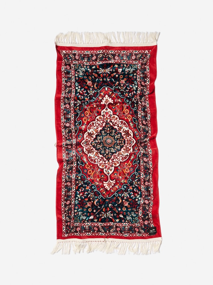 SlowTide Burgundy Haven Cotton Artistic Beach Towel - Image 8 of 8