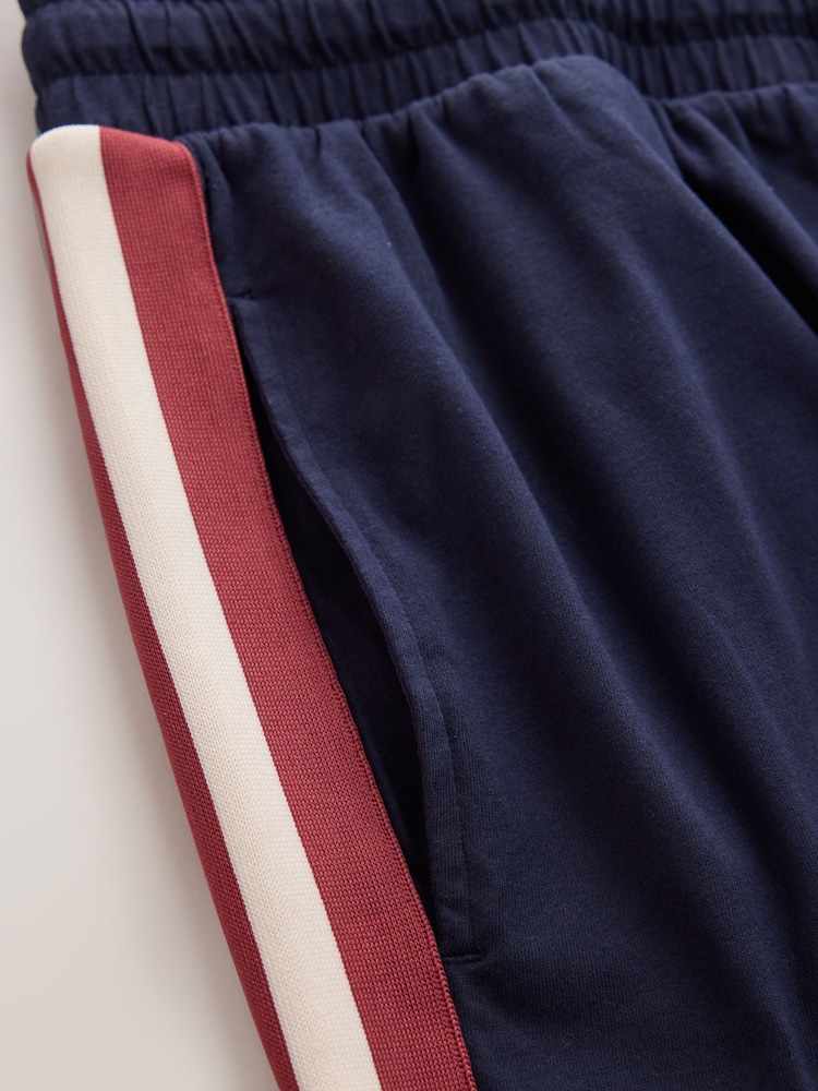Navy Side Stripe Stripe Short Sleeve Pyjamas Set - Image 13 of 13