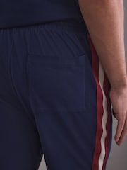 Navy Side Stripe Short Sleeve Jersey Pyjamas Set - Image 6 of 7