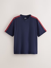 Navy Side Stripe Stripe Short Sleeve Pyjamas Set - Image 9 of 13