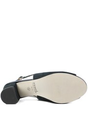 נעלי סירה בצבע כחול כהה - Jones Bootmaker סנדלי עור אלגנטיים עם פתח לבוהן ורצועה אחורית, דגם Xandra - תמונה 4 מתוך 5