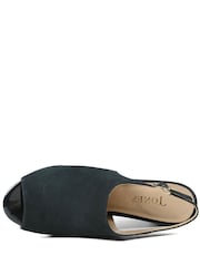Jones Bootmaker Navy Nubuck Xandra Smart Leather Slingback Peep Toe Sandals - Image 6 of 6