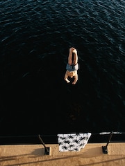 SlowTide White Luca Cotton Artistic Beach Towel - Image 7 of 8