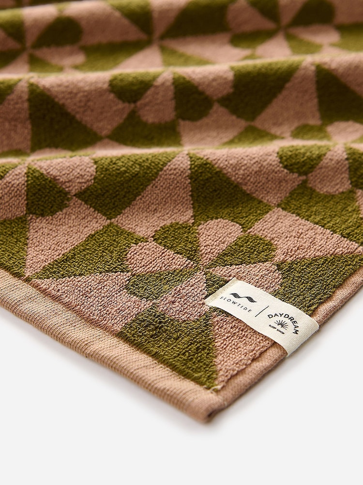 SlowTide Mousse Bex Cotton Printed Patterned Bath Towel - Image 2 of 2