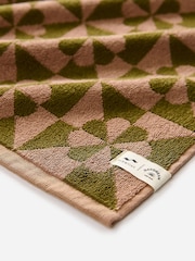 SlowTide Mousse Bex Cotton Printed Patterned Bath Hand Towel - Image 7 of 8