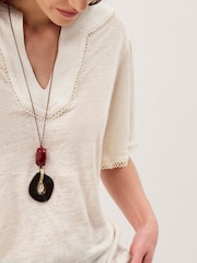 Monsoon Logan Linen T-Shirt - Imaginea 2 din 4