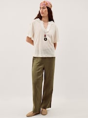 Monsoon Logan Linen T-Shirt - Imaginea 4 din 4