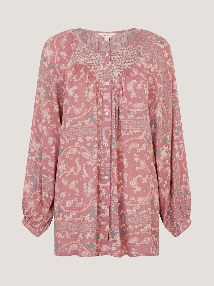 Monsoon Pink Mandy Paisley Print Blouse - Image 5 of 5