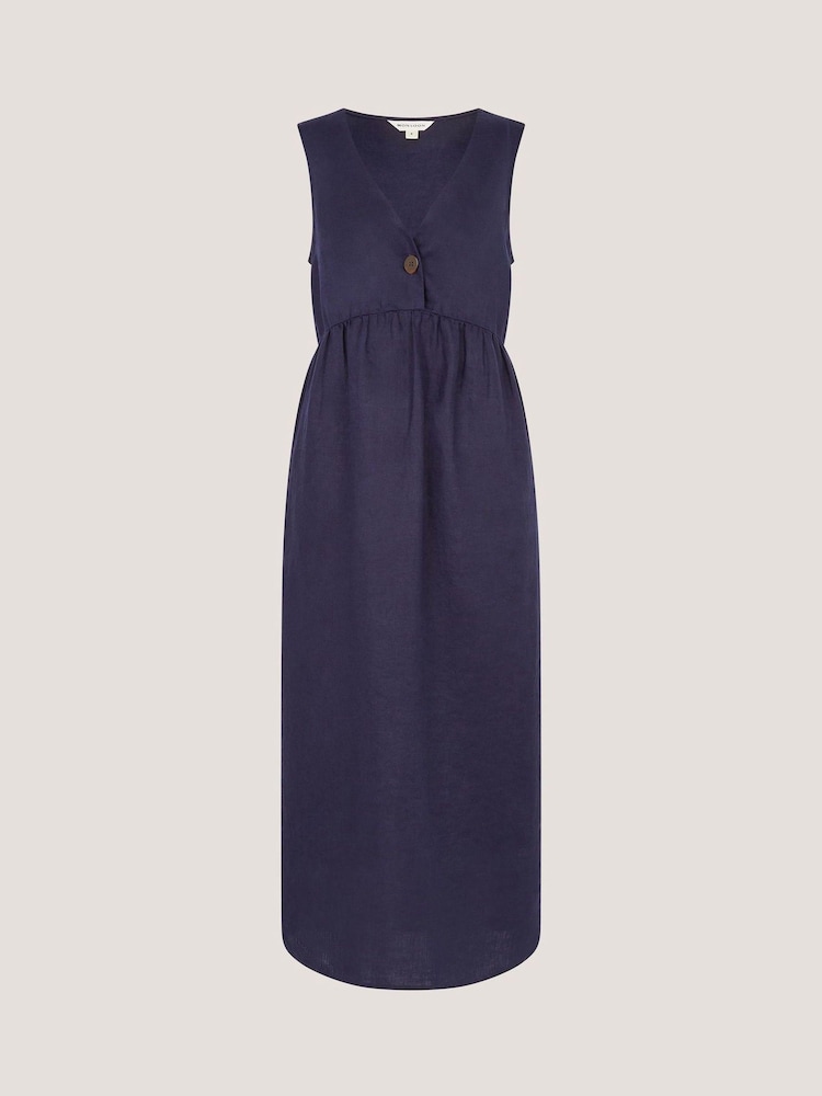 Robe mi-longue Monsoon Posey sans manches en lin - Image 7 de 7