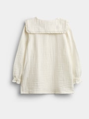 Dusky Pink - JoJo Maman Bébé Embroidered Blouse & Knit Pinafore Set - Larawan 3 ng 6