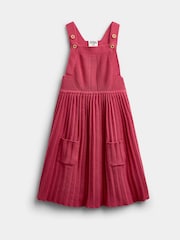 Dusky Pink - JoJo Maman Bébé Embroidered Blouse & Knit Pinafore Set - Larawan 4 ng 6