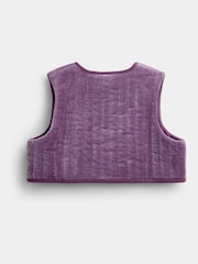 Jojo Maman Bébé Purple Floral Embroidered Cheesecloth Dress & Gilet Set - Image 5 of 6