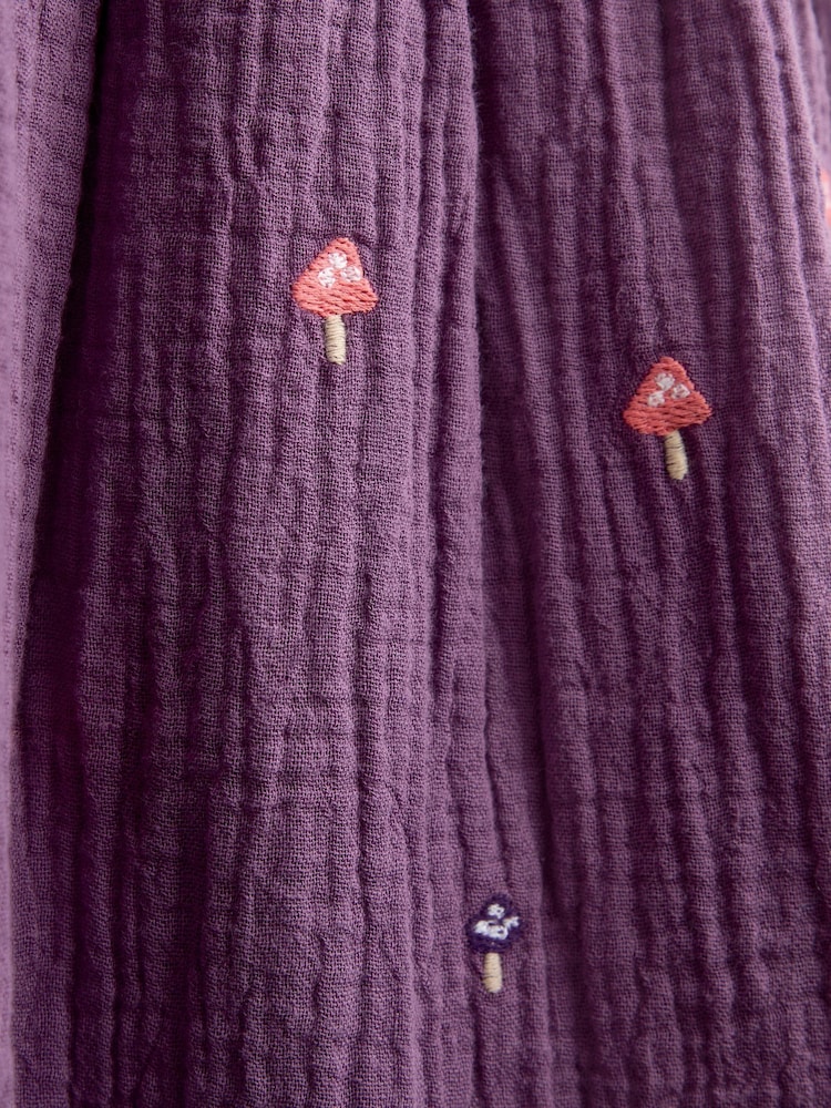 Jojo Maman Bébé Purple Floral Embroidered Cheesecloth Dress & Gilet Set - Image 6 of 6 Jojo Maman Bébé Purple Floral Embroidered Cheesecloth Dress & Gilet Set - Image 6 of 6