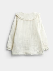 Emerald Green - JoJo Maman Bébé Embroidered Blouse & Knit Pinafore Set - Larawan 3 ng 6