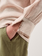 Monsoon Frida Stripe Linen-Blend Top - Imaginea 2 din 6