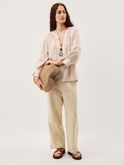 Monsoon Frida Stripe Linen-Blend Top - Imaginea 5 din 6