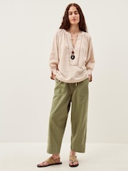 Monsoon Frida Stripe Linen-Blend Top - Imaginea 6 din 6