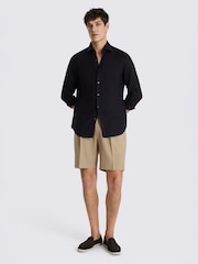 MOSS Camel Camel Wool Pleated Shorts - Image 2 of 4