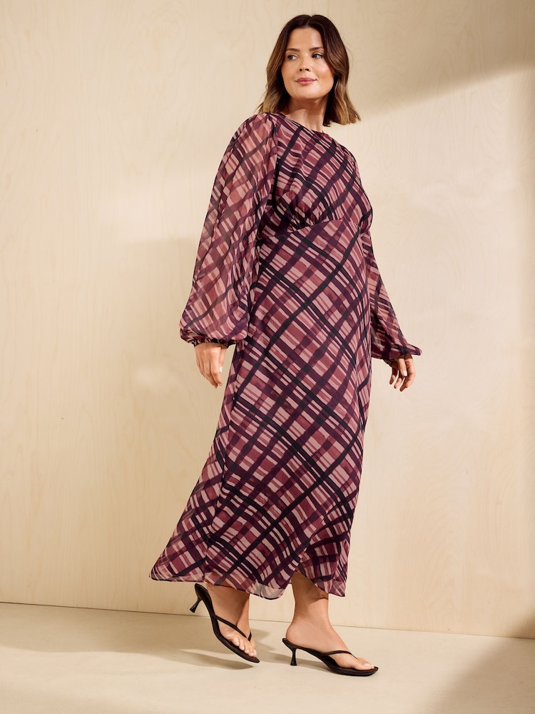 burgundy chiffon midi dress Womens Friends Like These Red Curve Long Sleeve Check US 16 Lavender Floor Length Prom Dresses Fully lined with built Ball Gown Deep V-neck Wash:Solid