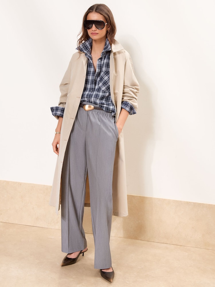 Lipsy Navy Blue Check Oversized Pocket Detail Shirt - Image 2 of 5 Lipsy Navy Blue Check Oversized Pocket Detail Shirt - Image 2 of 5