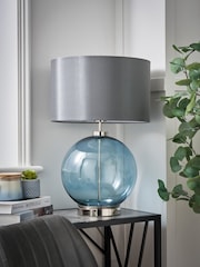 BHS Blue Nickel Metro Ball Table Lamp - Image 2 of 7