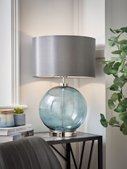 BHS Blue Nickel Metro Ball Table Lamp - Image 4 of 7