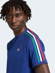 adidas originals Blue 3 Stripes T Shirt - Image 4 of 6