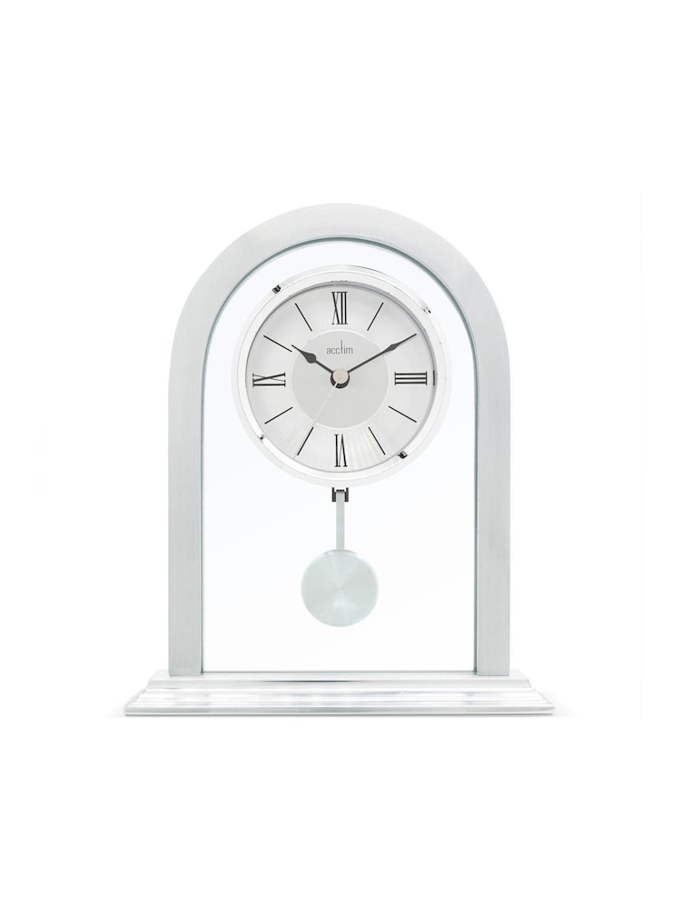 Acctim Clocks Silver tone Colney Glass and Metal table clock - Image 1 of 5
