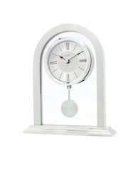 Acctim Clocks Silver tone Colney Glass and Metal table clock - Image 2 of 5