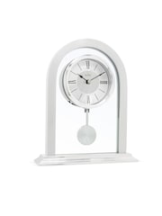 Acctim Clocks Silver tone Colney Glass and Metal table clock - Image 3 of 5