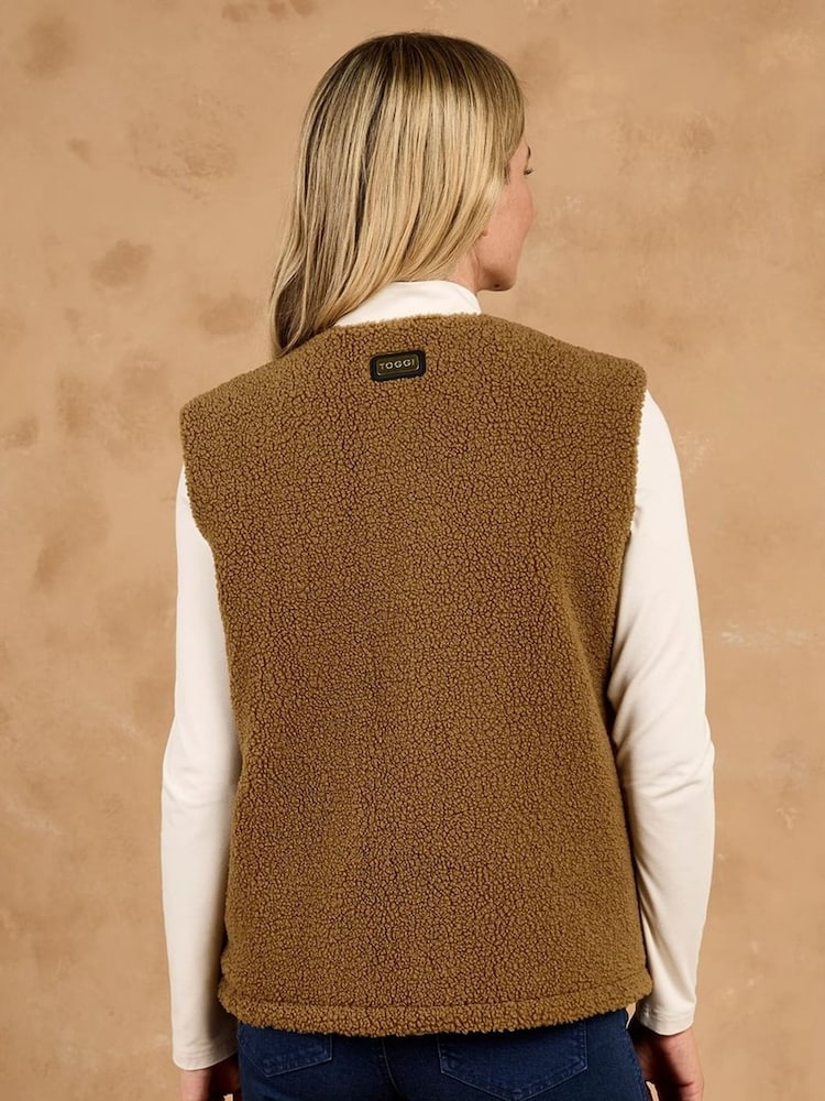 Toggi Brown Carney Reversible Fleece Gilet - Image 2 of 8