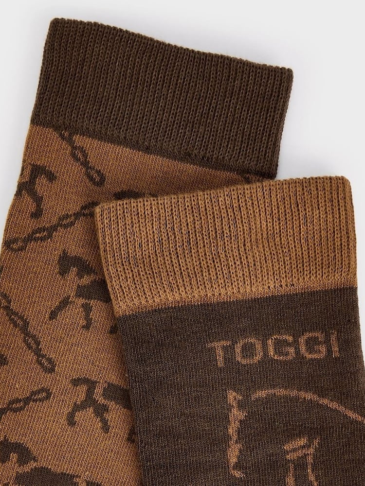 Toggi Brown Atrium Socks 2 Pack - Image 2 of 2