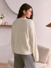 Bath & Body Works Cream Off Duty Knitted Crew Neck Jumper - Image 4 of 8